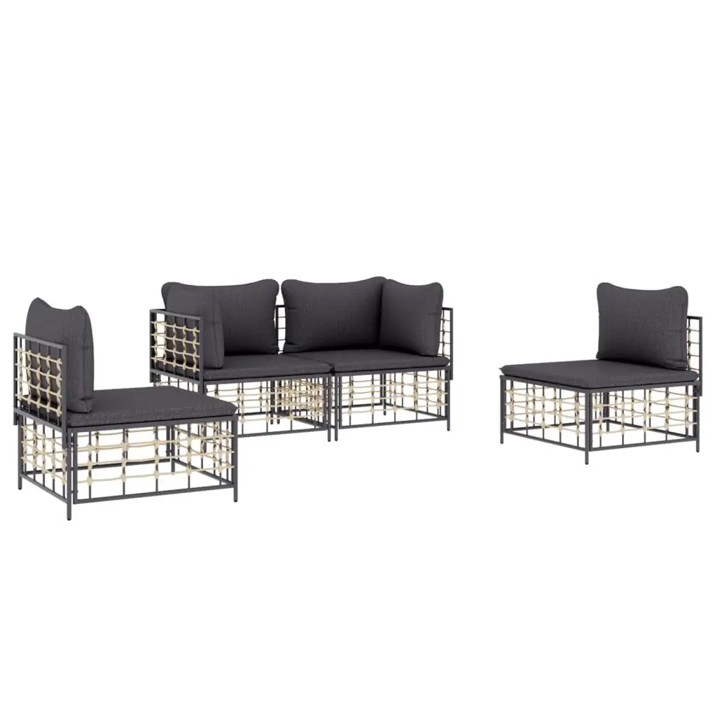 4-Piece Outdoor Lounge Set in Anthracite