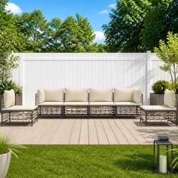 Anthracite 6-Piece Outdoor Lounge Set with Cushions