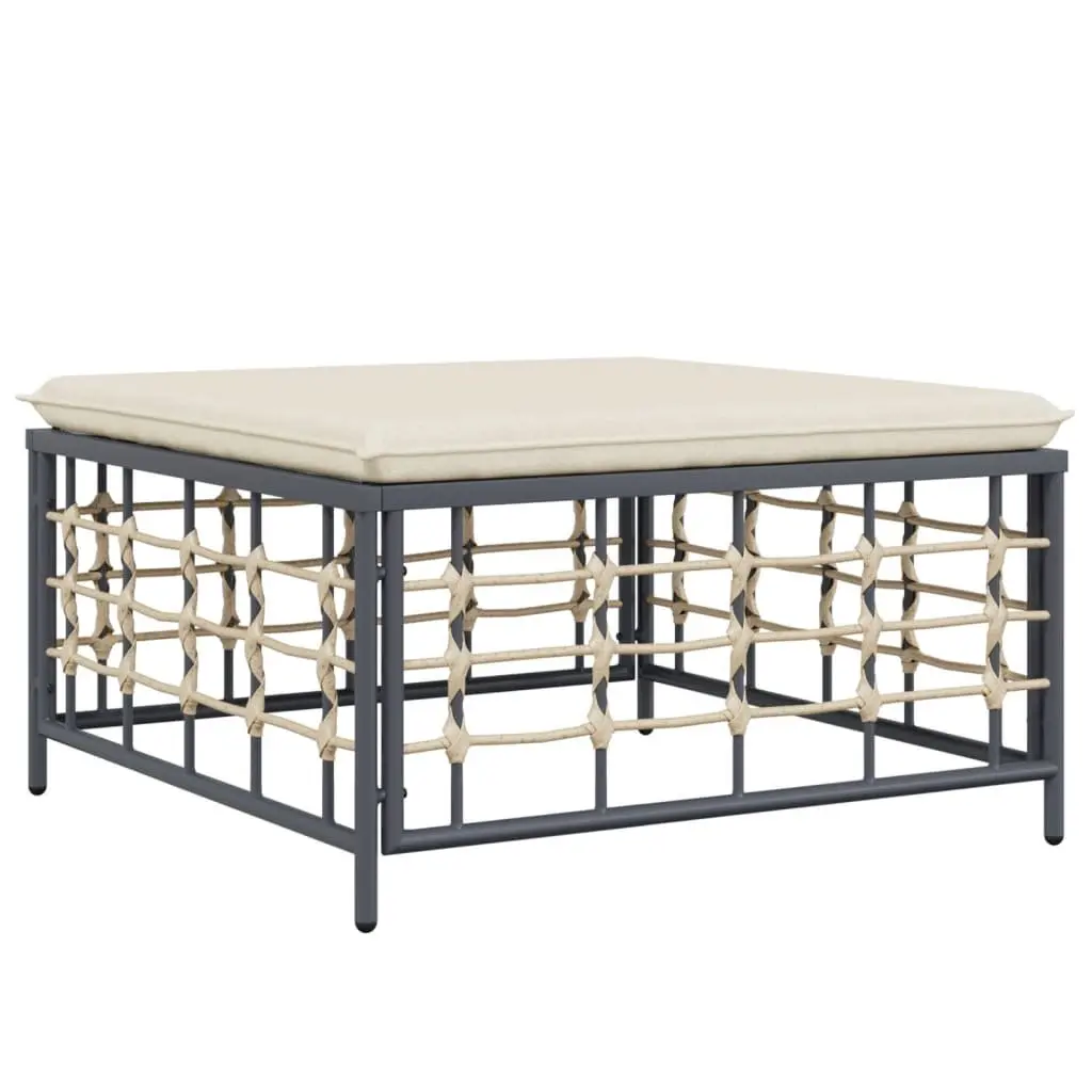 Garden Lounge Set Poly Rattan 4 Piece Anthracite