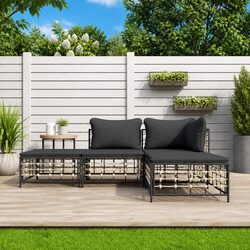 Premium Anthracite Garden Lounge Set with Cushions
