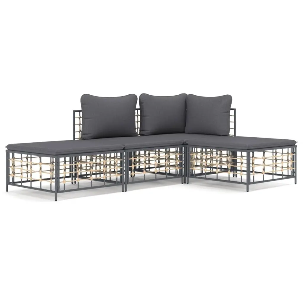 Anthracite Garden Lounge Set with Cushions