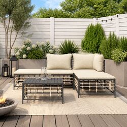 5-Piece Anthracite Garden Lounge Set for Outdoor Spaces