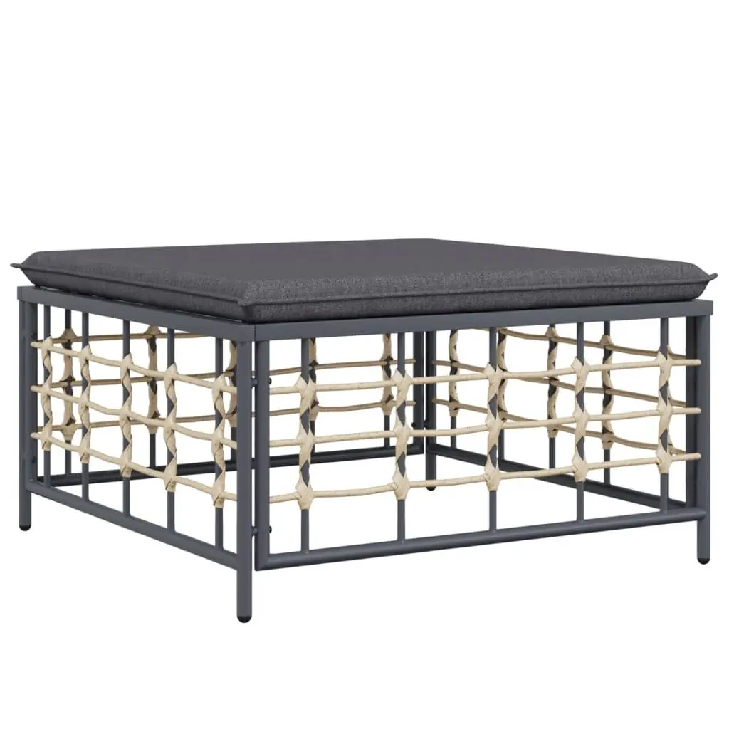 5 Piece Garden Lounge Set Outdoor Anthracite Rattan