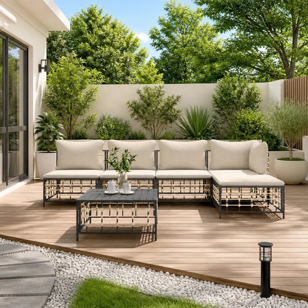 6 Piece Garden Lounge Set with Coffee Table