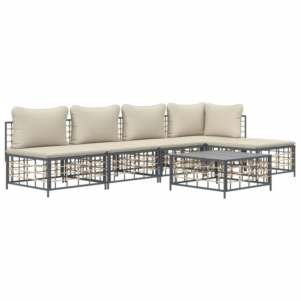 6 Piece Garden Lounge Set with Coffee Table