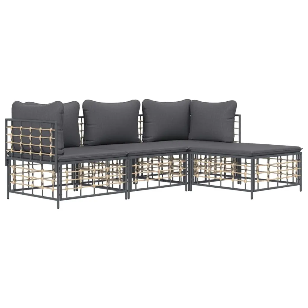 4 Piece Garden Lounge Set with Cushions