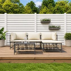 4-Piece Outdoor Garden Lounge Set with Cushions