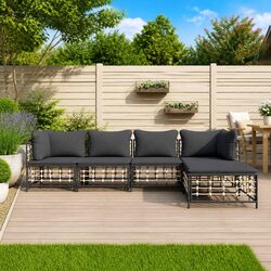 Premium 5 Piece Garden Lounge Set Outdoor Sofa Anthracite