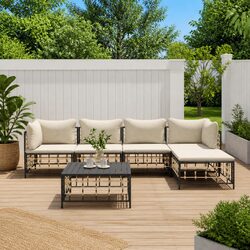 Premium 6-Piece Outdoor Lounge Set with Cushions