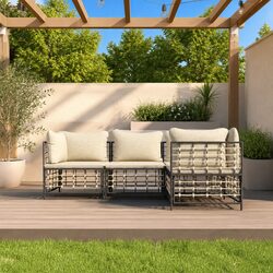 Durable 4-Piece Garden Lounge Set in Anthracite
