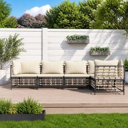 5 Piece Lounge Set for Outdoor Spaces in Anthracite