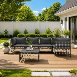 6-Piece Anthracite Garden Lounge Set with Cushions