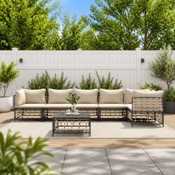 Premium 7 Piece Garden Lounge Set with Cushions