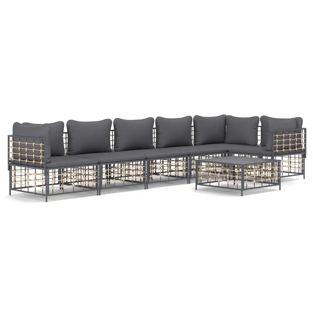 7 Piece Outdoor Lounge Set with Cushions