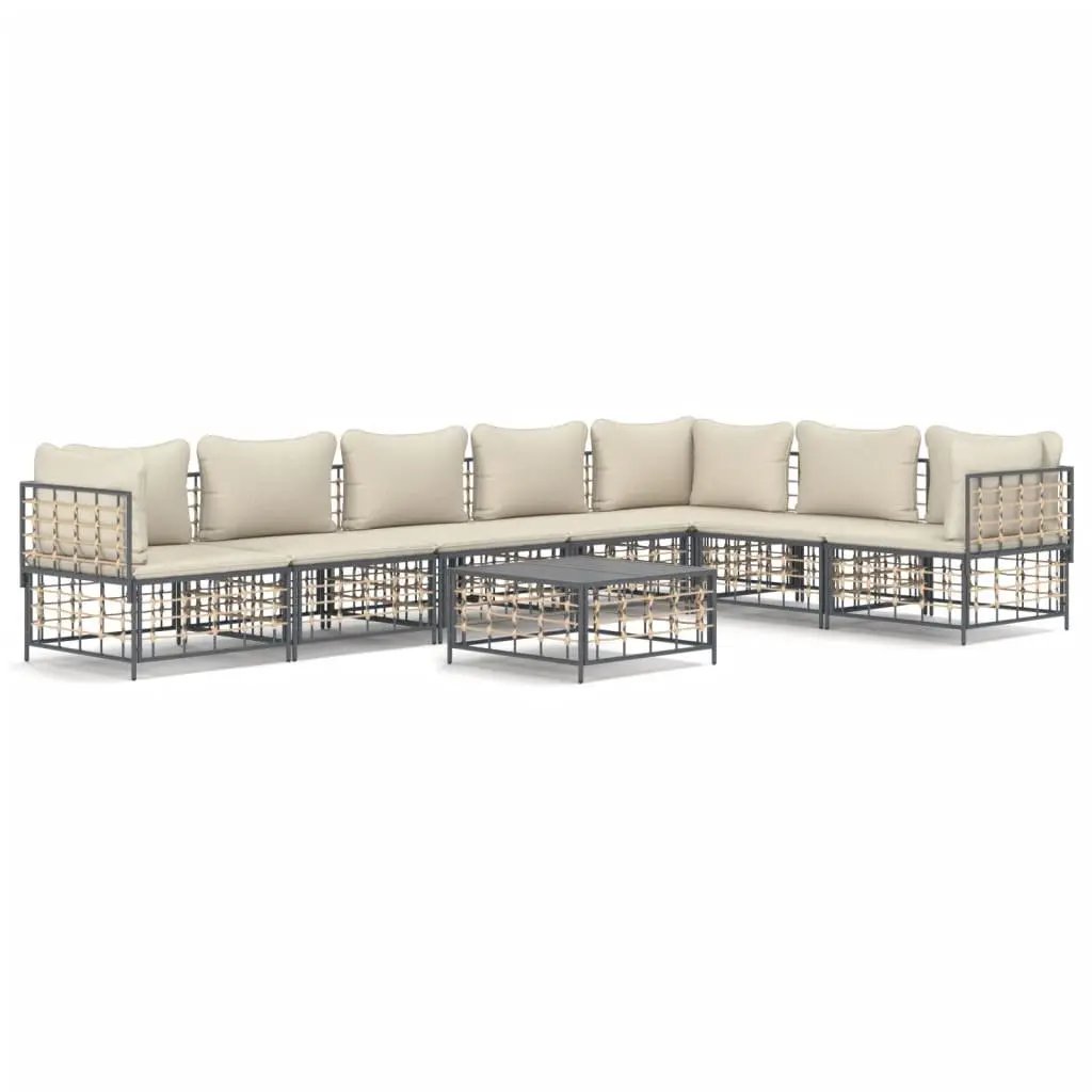 8-Piece Modular Poly Rattan Outdoor Lounge Set