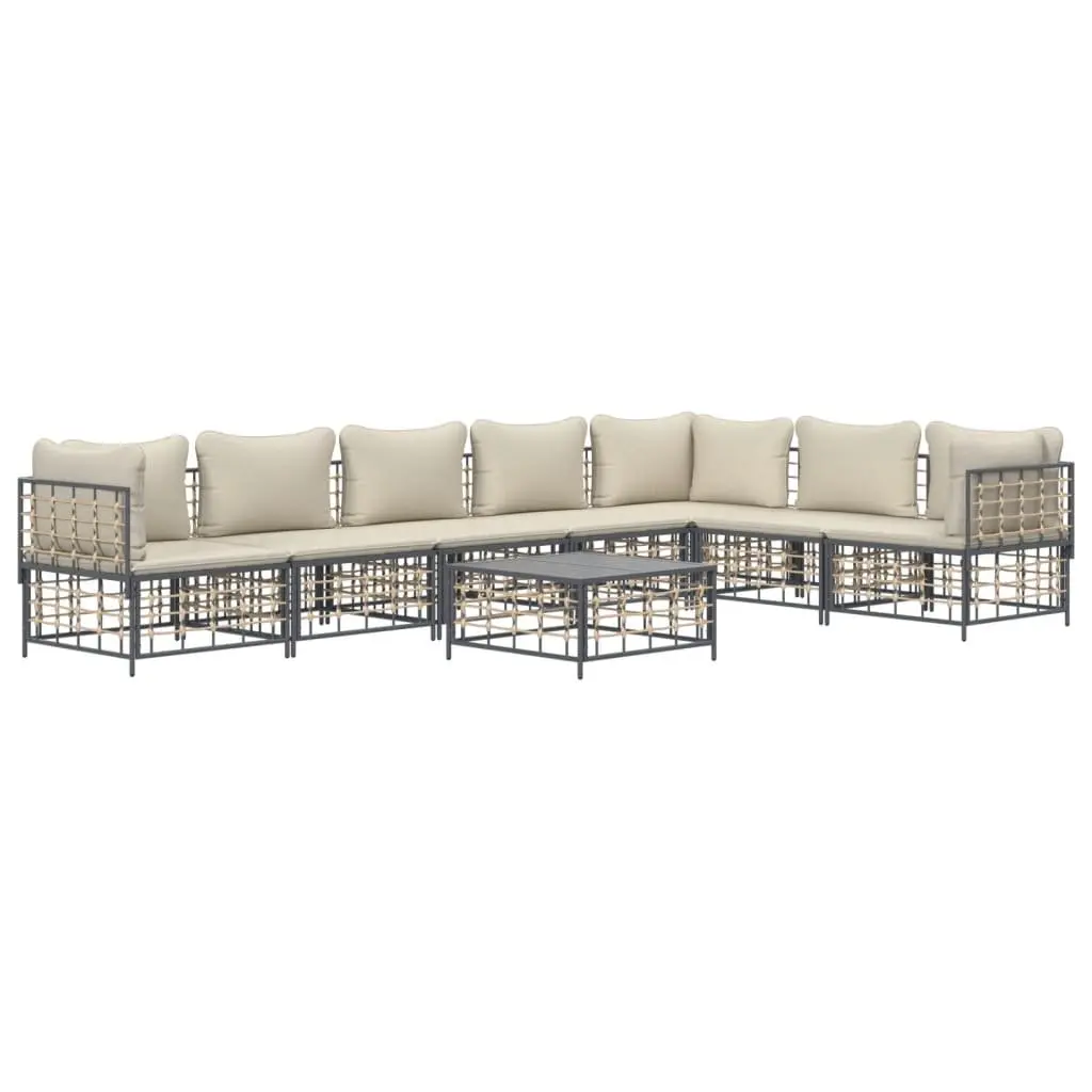 8-Piece Modular Poly Rattan Outdoor Lounge Set