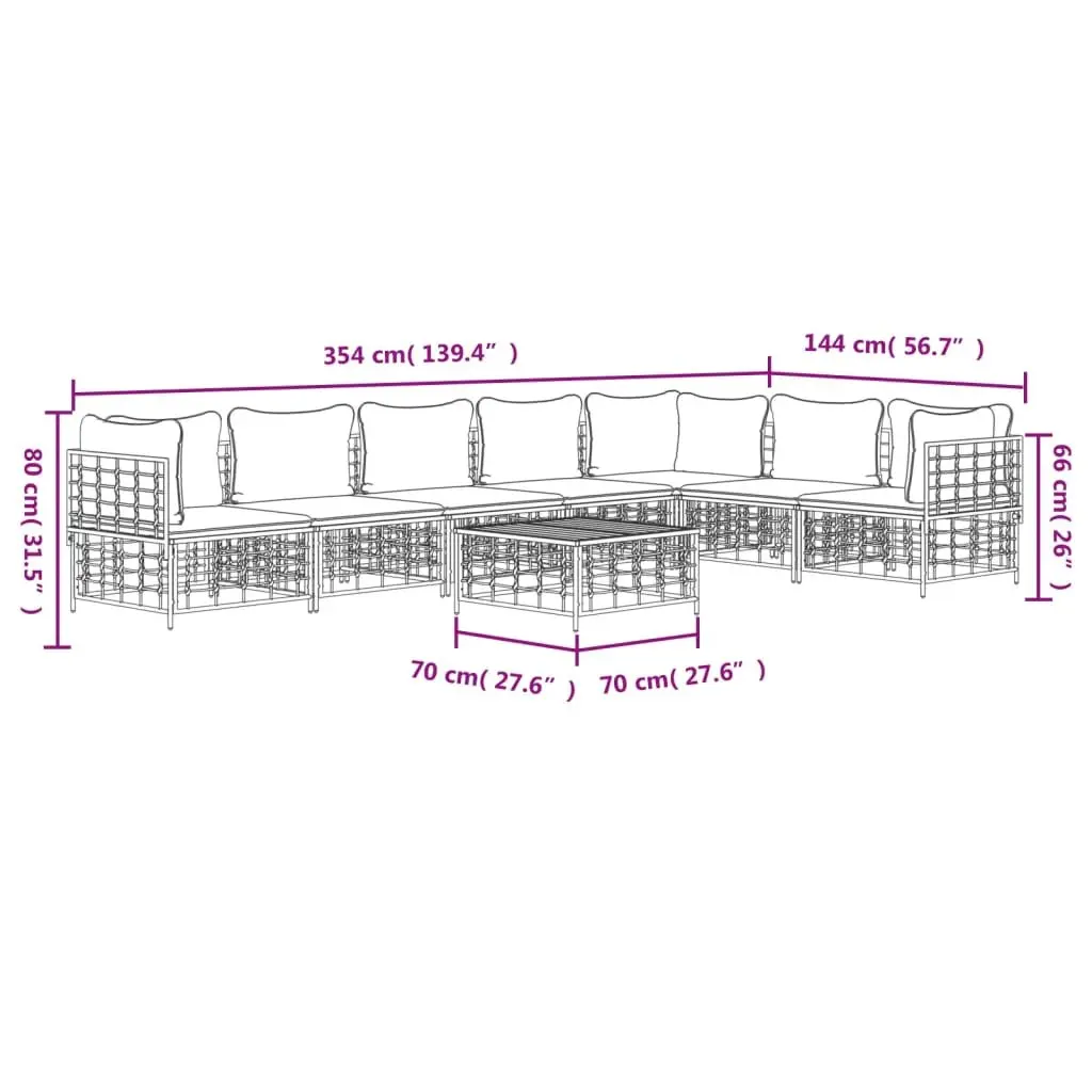 8-Piece Modular Poly Rattan Outdoor Lounge Set