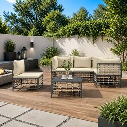 6-Piece Anthracite Garden Lounge Set with Cushions