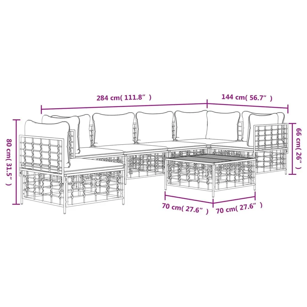 7 Piece Garden Lounge Set with Sturdy Build