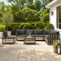 8-Piece Garden Lounge Set with Cushions in Anthracite