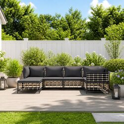 6-Piece Modular Outdoor Lounge Set with Cushions