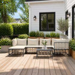 7-Piece Anthracite Garden Lounge Set with Modular Design