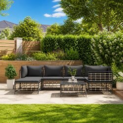 7 Piece Anthracite Garden Lounge Set with Coffee Table