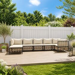 7-Piece Modular Garden Lounge Set with Cushions in Anthracite
