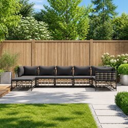 Premium 7 Piece Outdoor Garden Lounge Set with Anthracite Cushions