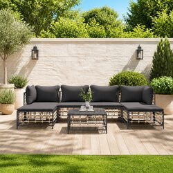 Premium 7 Piece Garden Lounge Set with Cushions in Anthracite