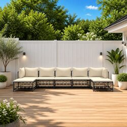 Premium 7-Piece Anthracite Outdoor Lounge Set with Cushions