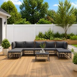 8-Piece Garden Lounge Set with Cushions in Anthracite