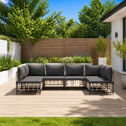 Premium 6 Piece Garden Lounge Set with Cushions