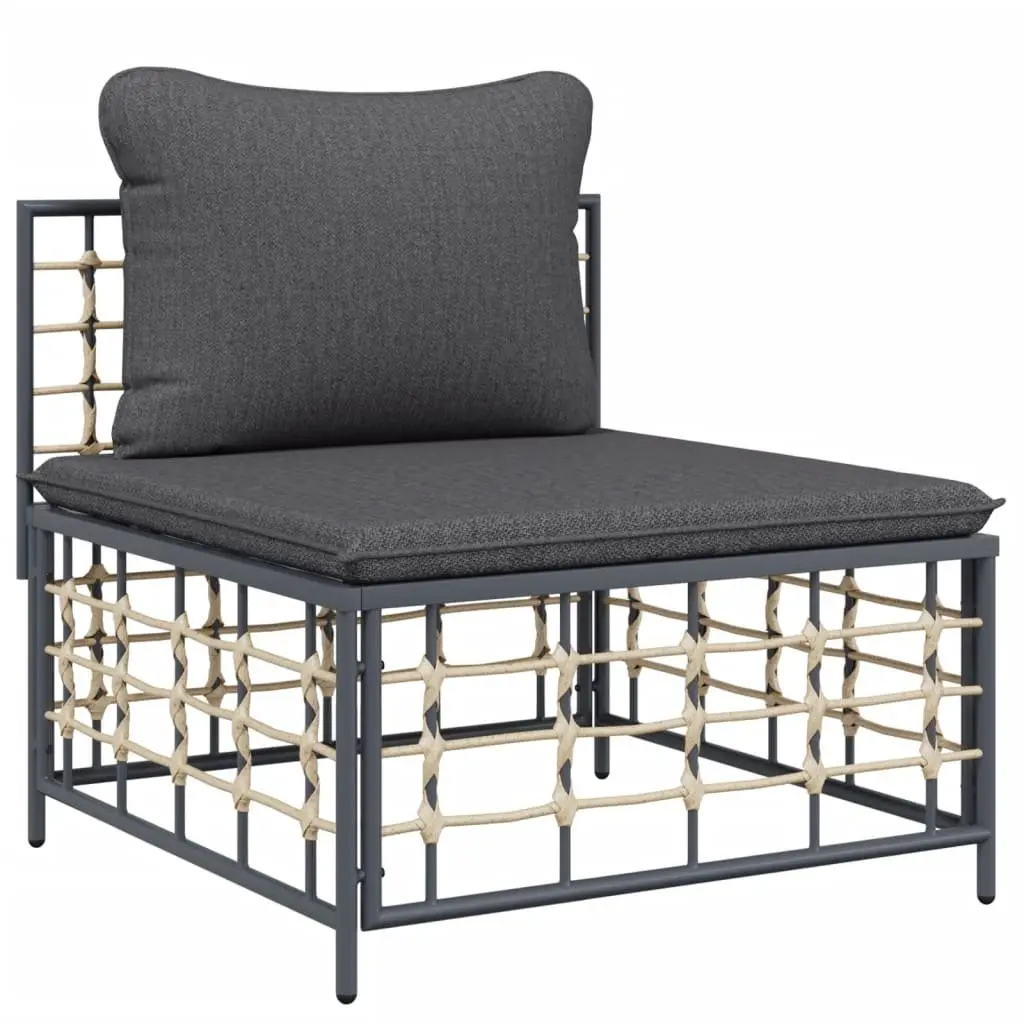 Garden Lounge Set Poly Rattan 6 Piece Anthracite