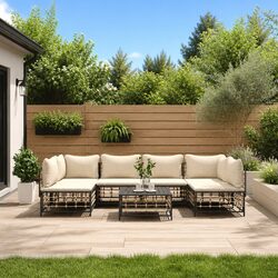 7-Piece Anthracite Garden Lounge Set with Cushions