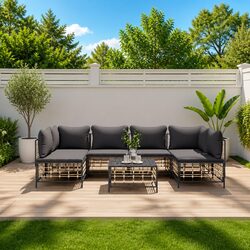 7-Piece Modular Garden Lounge Set in Anthracite
