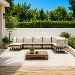 8 Piece Outdoor Garden Lounge Set with Cushions