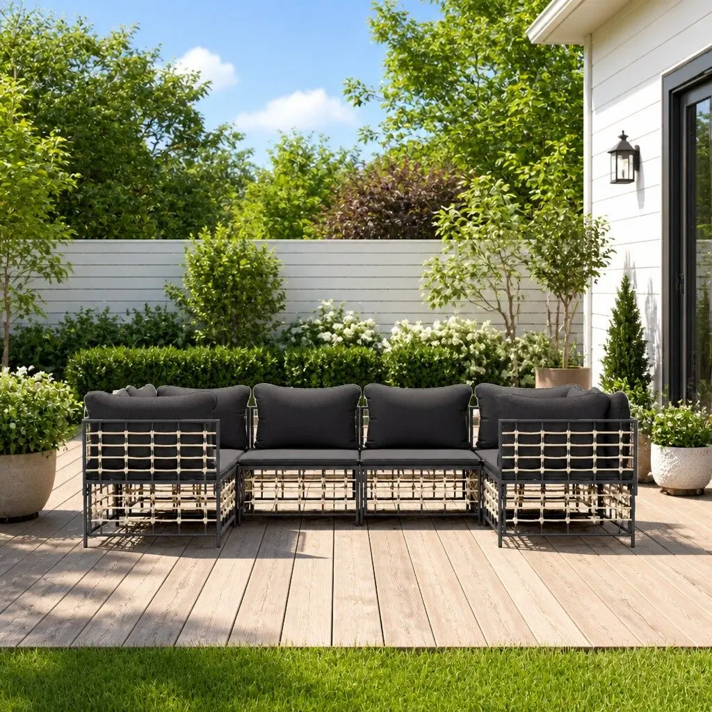 Anthracite 6-Piece Garden Lounge Set