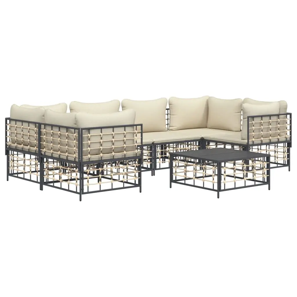 7 Piece Outdoor Lounge Set in Anthracite