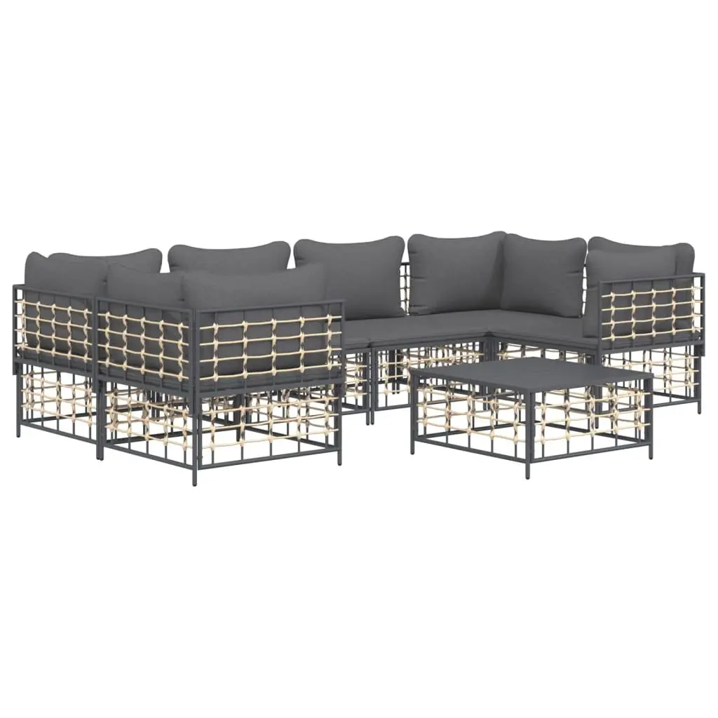 7 Piece Anthracite Garden Lounge Set with Cushions