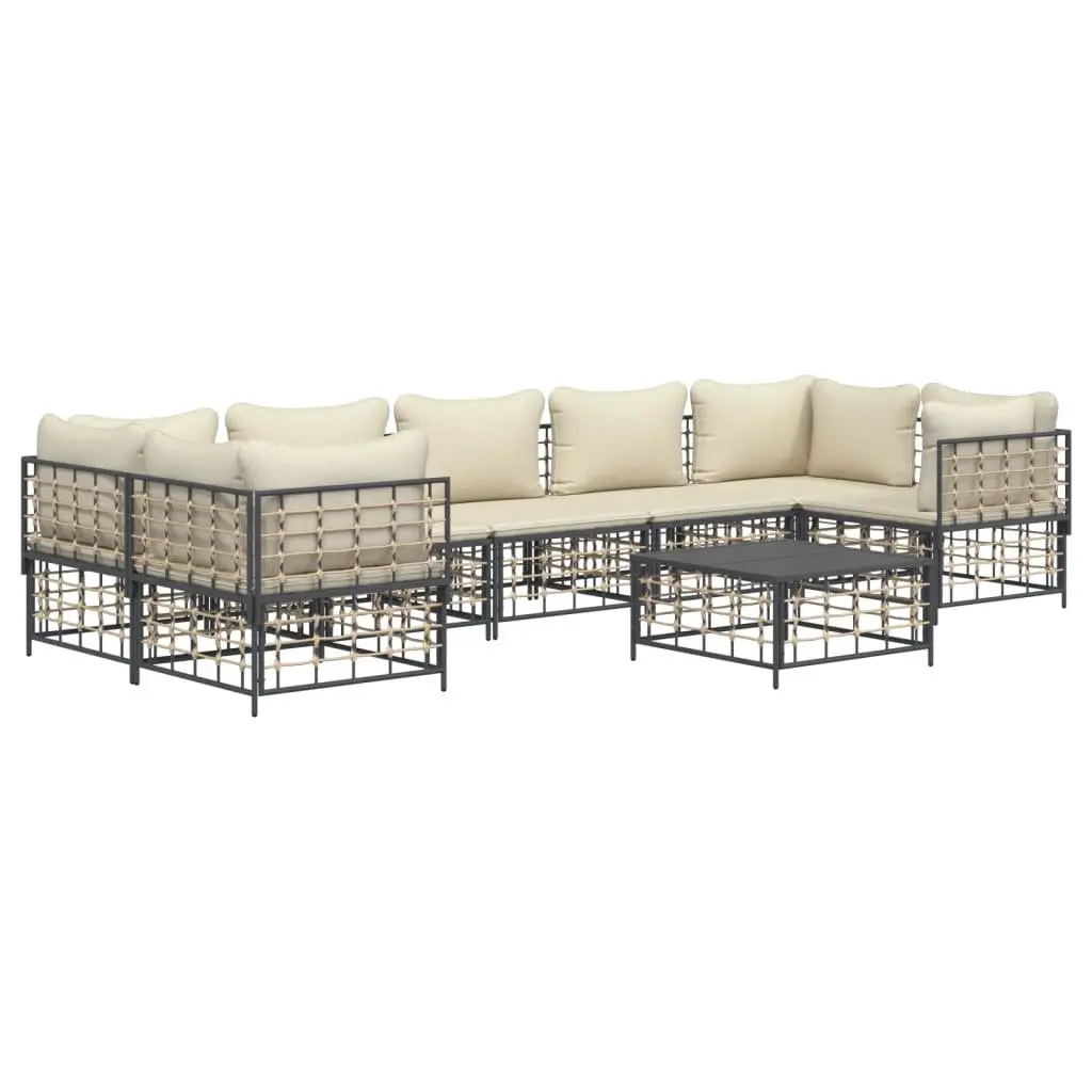 8-Piece Modular Garden Lounge Set with Cushions in Anthracite