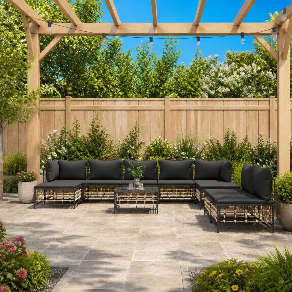 10-Piece Outdoor Lounge Set with Cushions