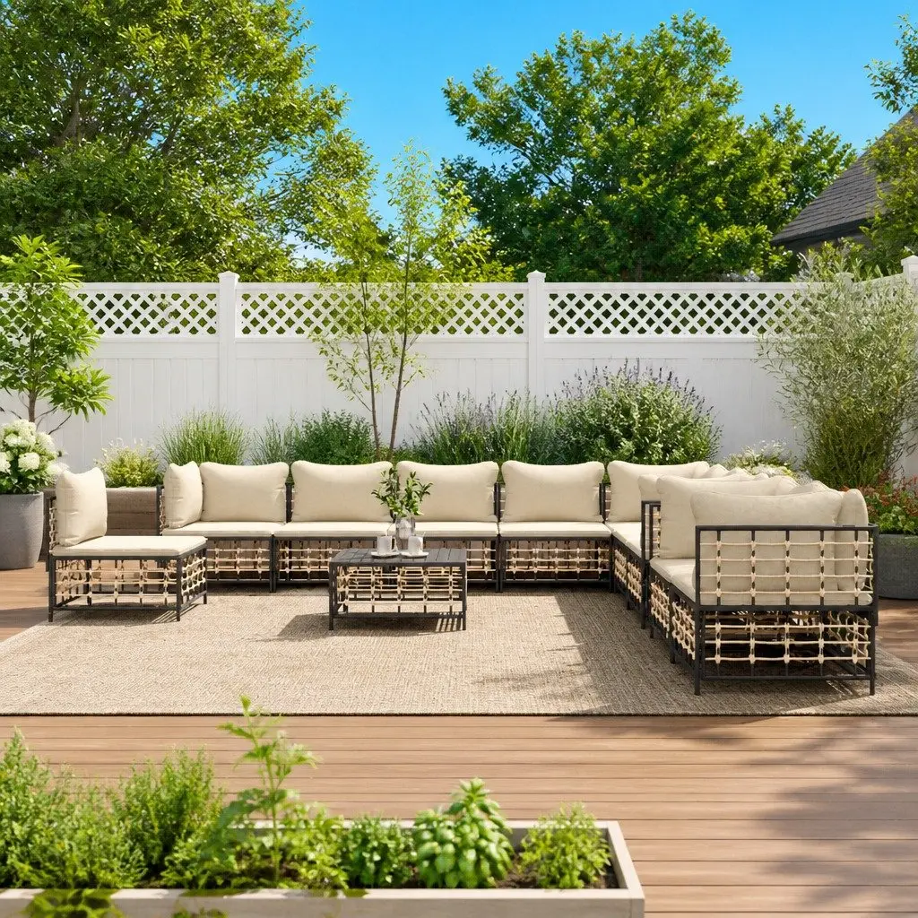 11-Piece Outdoor Lounge Set with Cushions