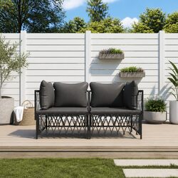 Sturdy Anthracite Garden Lounge Set - 2 Piece Outdoor Furniture