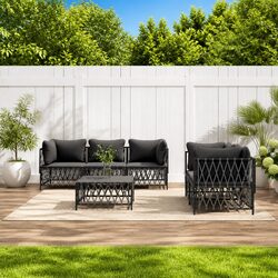 Premium Garden Lounge Set 6-Piece Modular Sofa in Anthracite