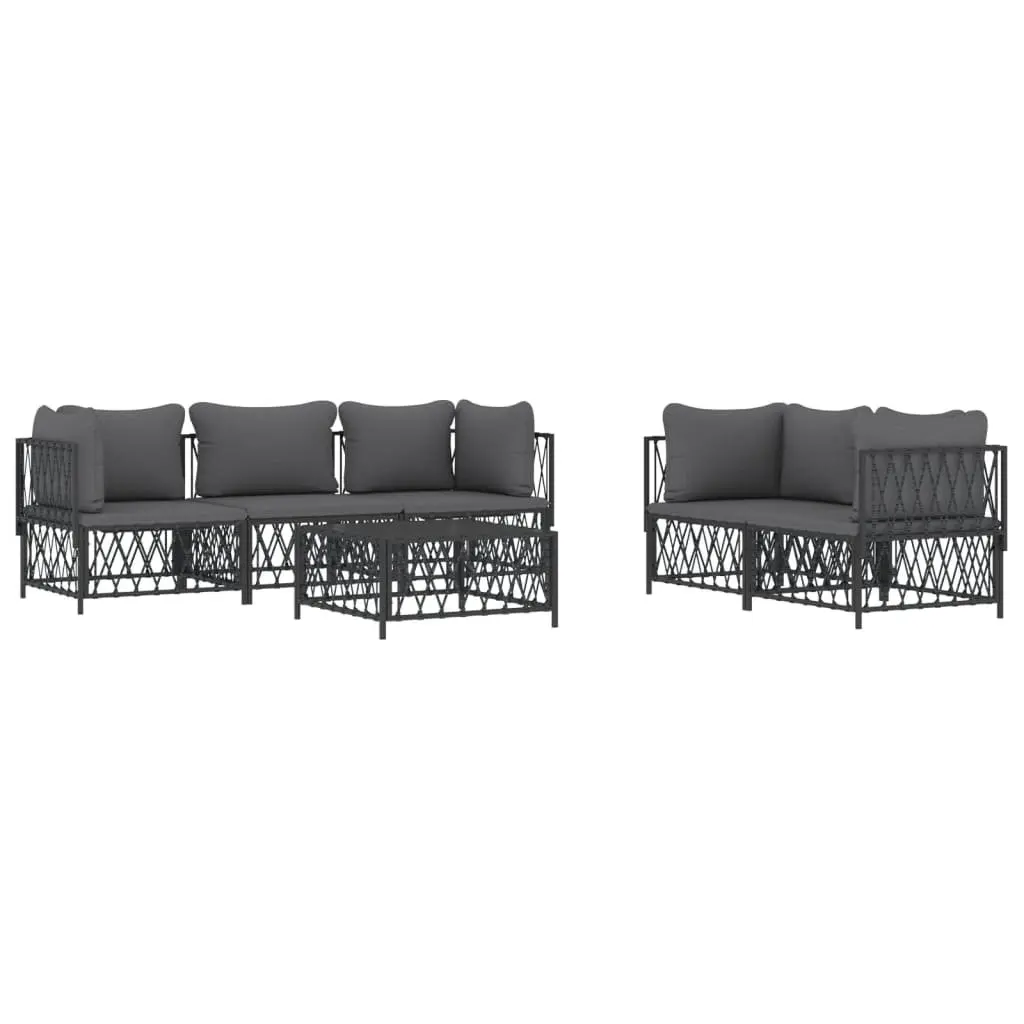 Garden Lounge Set 6-Piece Modular Sofa in Anthracite