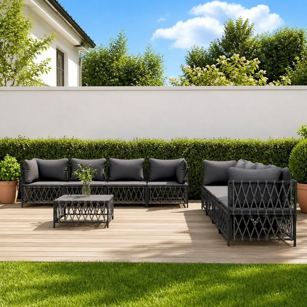 9 Piece Anthracite Garden Lounge Set