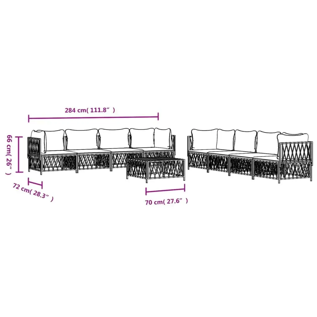9 Piece Anthracite Garden Lounge Set