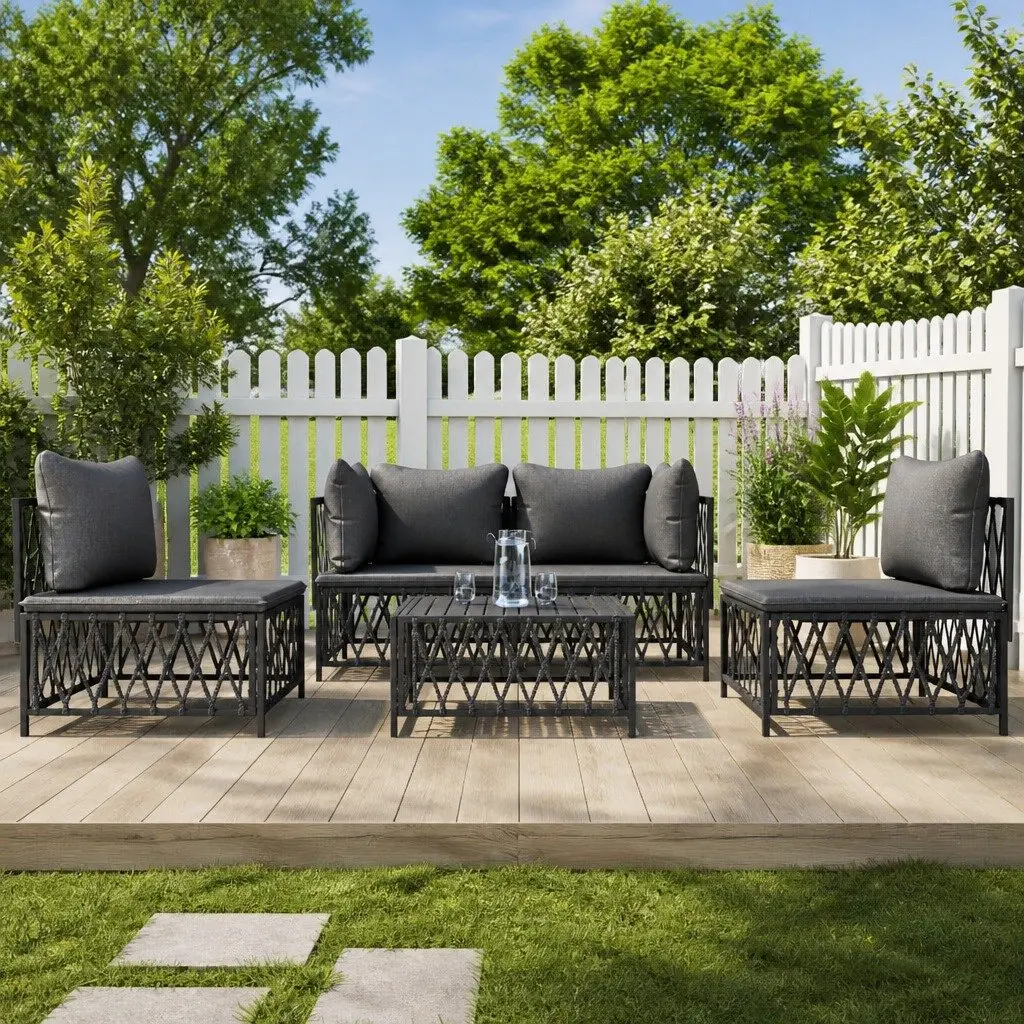 5-Piece Anthracite Garden Lounge Set with Cushions