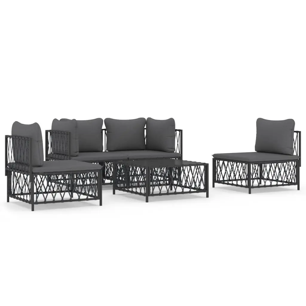 5-Piece Anthracite Garden Lounge Set with Cushions